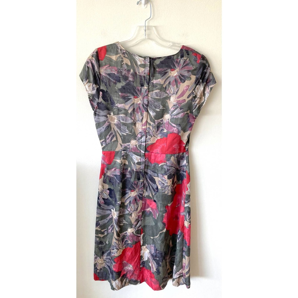 Banana Republic Mad Men Floral Sheath Dress Green Size 4 - Picture 7 of 8